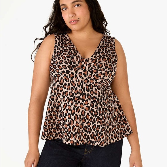 Kate Spade Women's Sz 14 Spotted Leopard Bow Knot Print Sleeveless Casual‎ Top - Picture 12 of 12